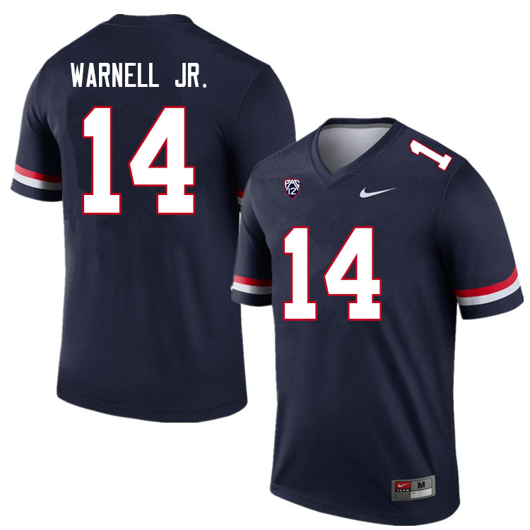 Men #14 DJ Warnell Jr. Arizona Wildcats College Football Jerseys Sale-Navy